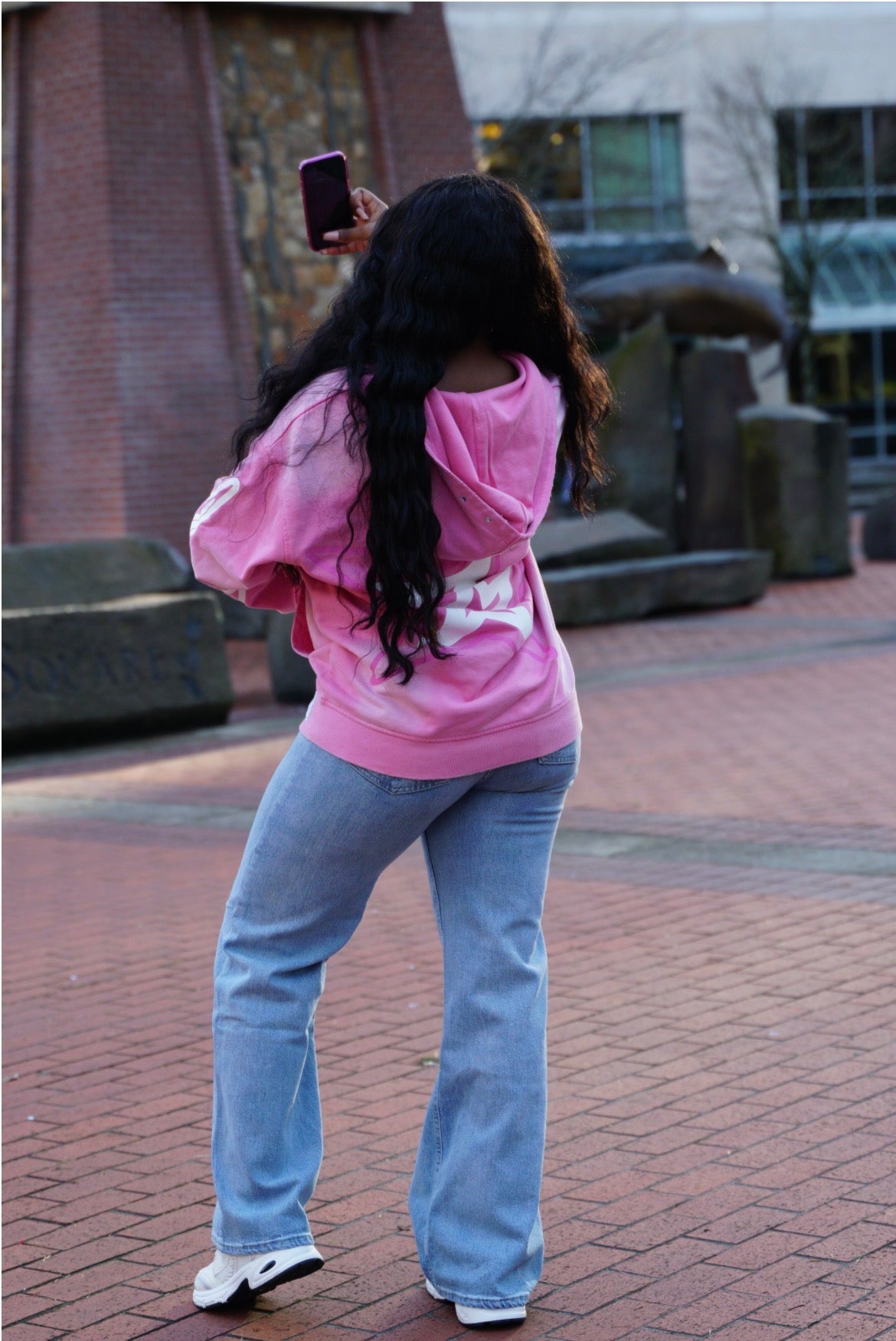 Pink "Pleiades" Zip-Up Hoodie