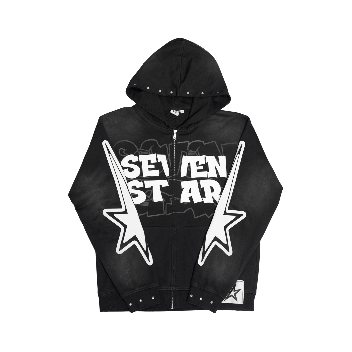 Black "Pleiades" Zip-Up Hoodie
