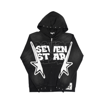 Black "Pleiades" Zip-Up Hoodie