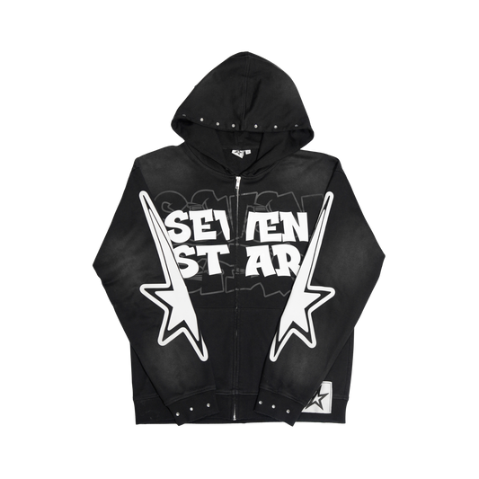 Black "Pleiades" Zip-Up Hoodie