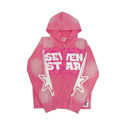 Pink "Pleiades" Zip-Up Hoodie